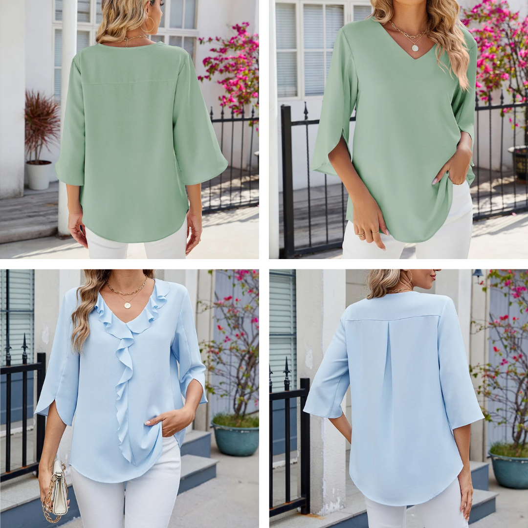 Moda™ | Elegancka Bluzka z Falbankami