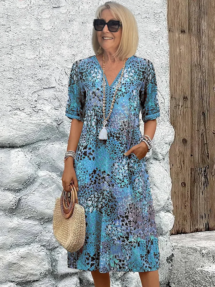 Moda™ | Sukienka midi we wzory