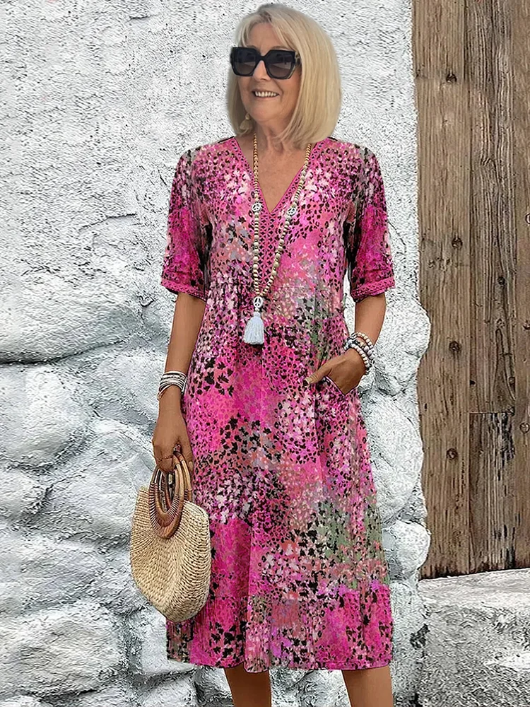 Moda™ | Sukienka midi we wzory