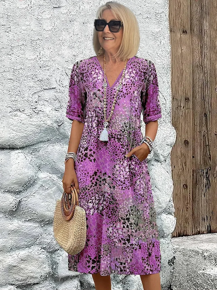 Moda™ | Sukienka midi we wzory