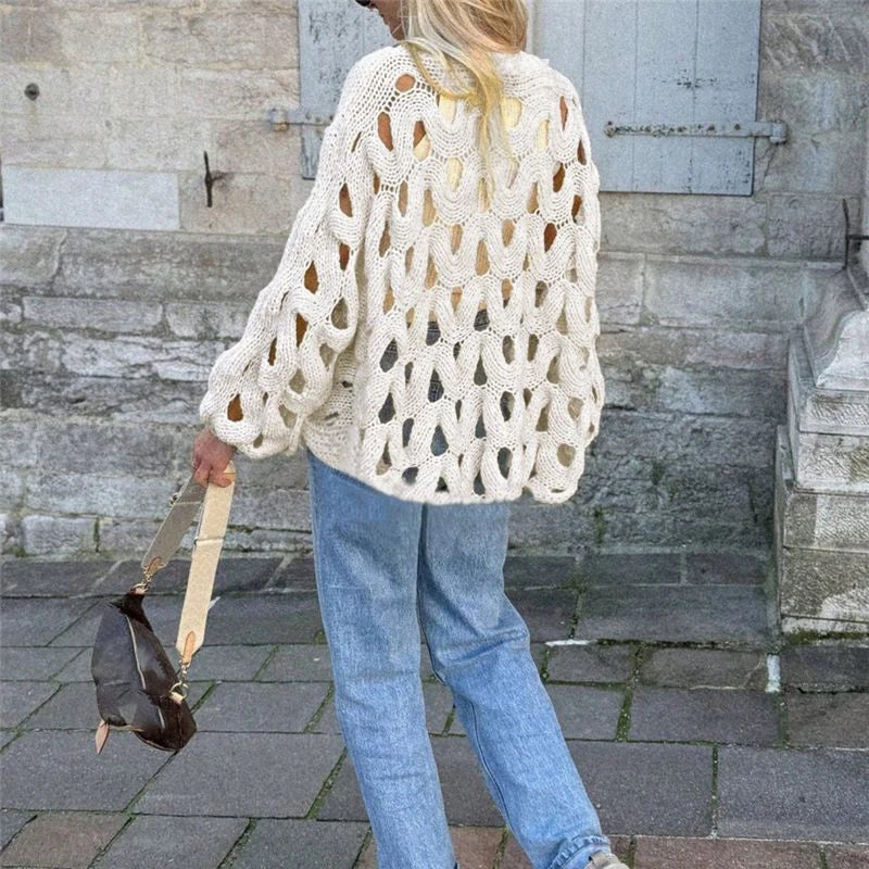 Moda™ | Ażurowy Sweter Statement