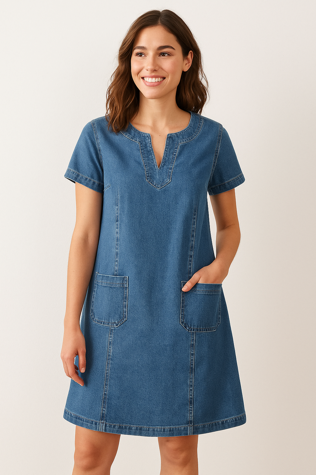 Moda® | Casualowa sukienka z kieszeniami