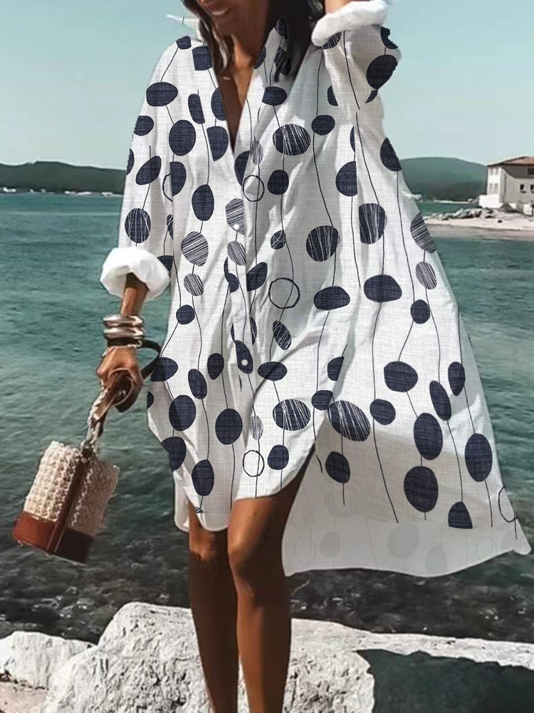 Moda™ I Sukienka koszulowa z nadrukiem