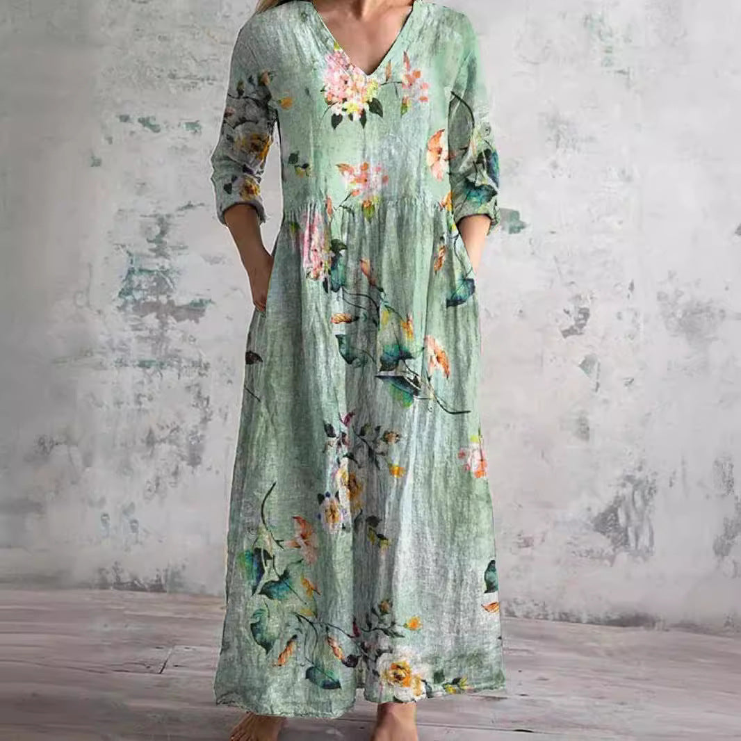 Moda™ | Długa sukienka w kwiaty