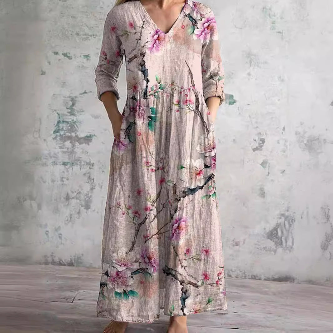 Moda™ | Długa sukienka w kwiaty