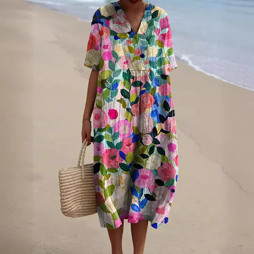 Moda™ | Kolorowa sukienka w kwiaty