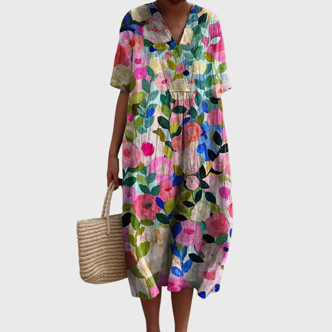 Moda™ | Kolorowa sukienka w kwiaty