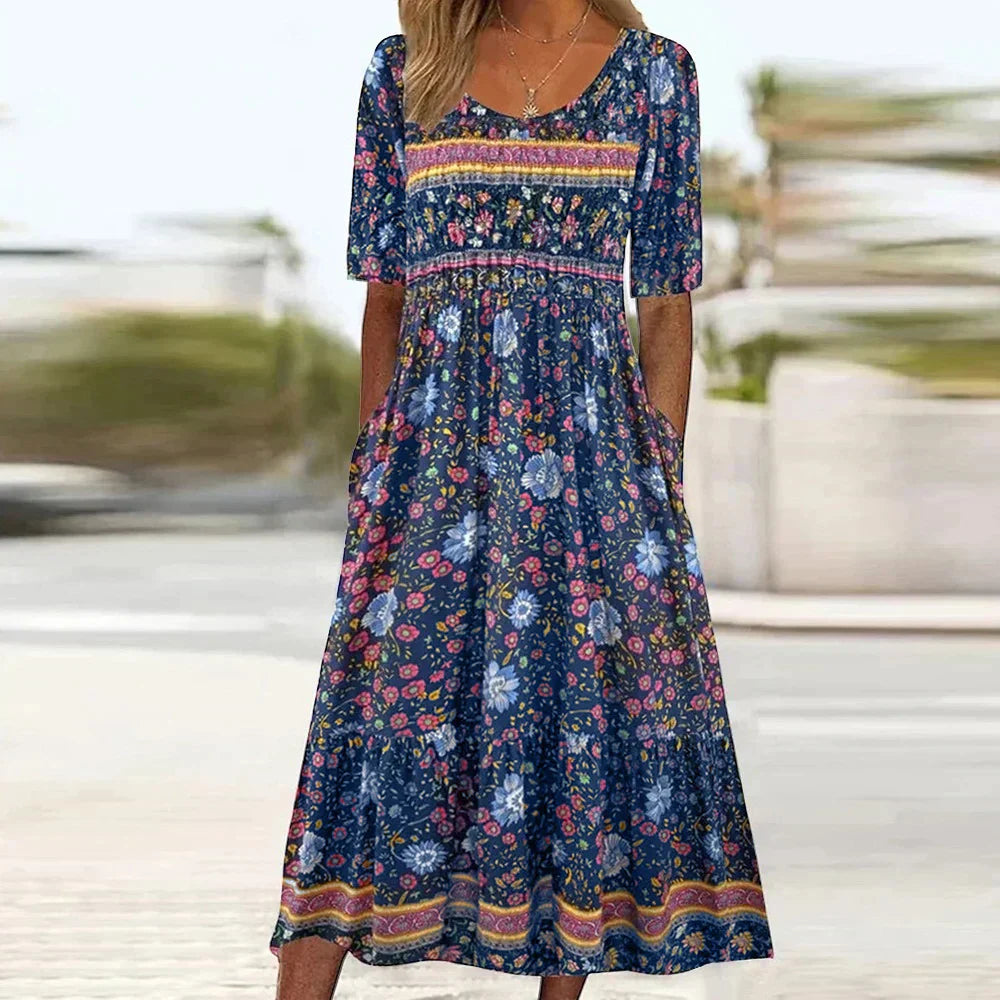 Moda™ | Sukienka boho z nadrukiem