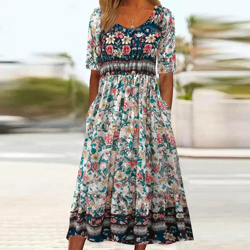 Moda™ | Sukienka boho z nadrukiem