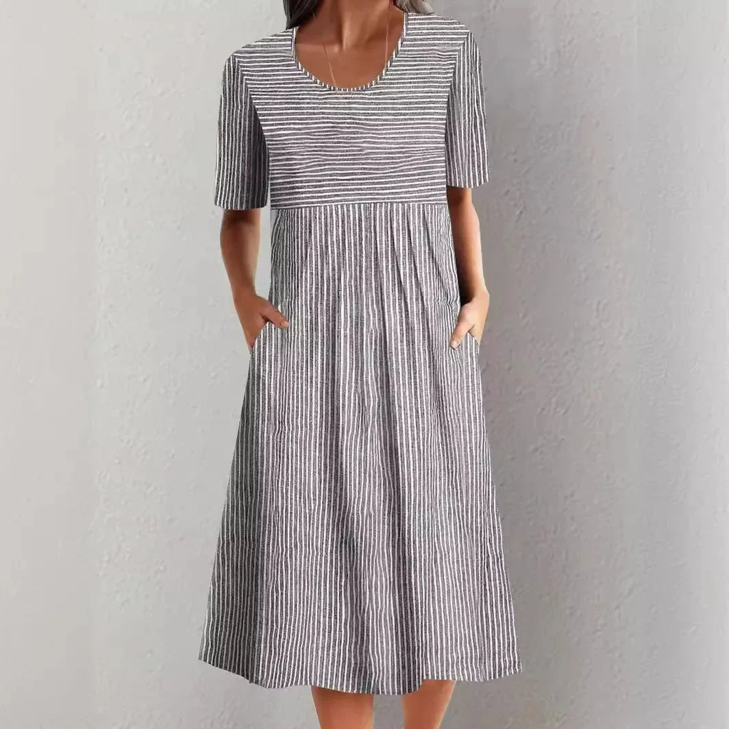 Moda™ | Sukienka midi w paski