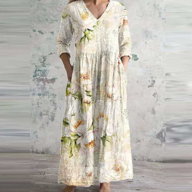Moda™ | Długa sukienka w kwiaty