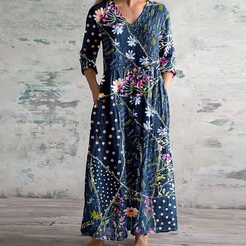 Moda™ | Długa sukienka w kwiaty
