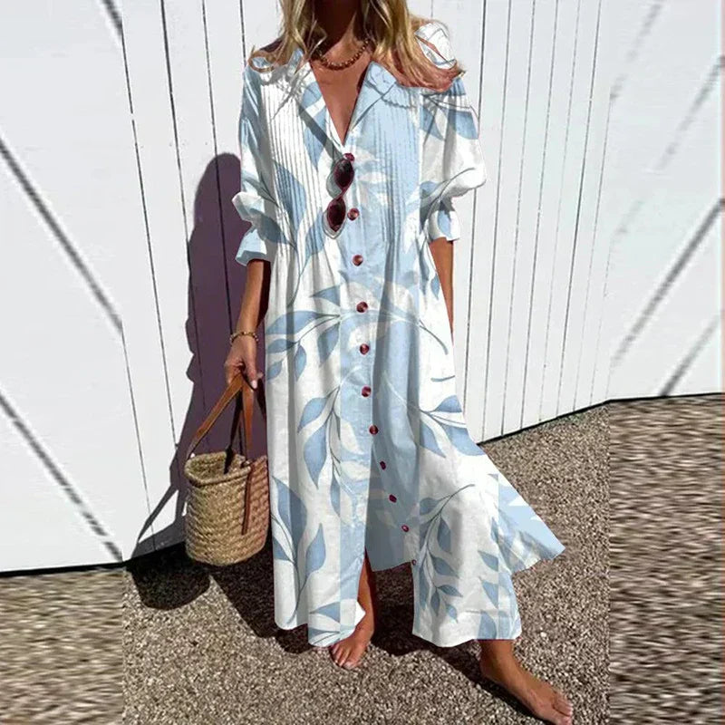 Moda™ | Casualna sukienka maxi w kwiatowy wzór