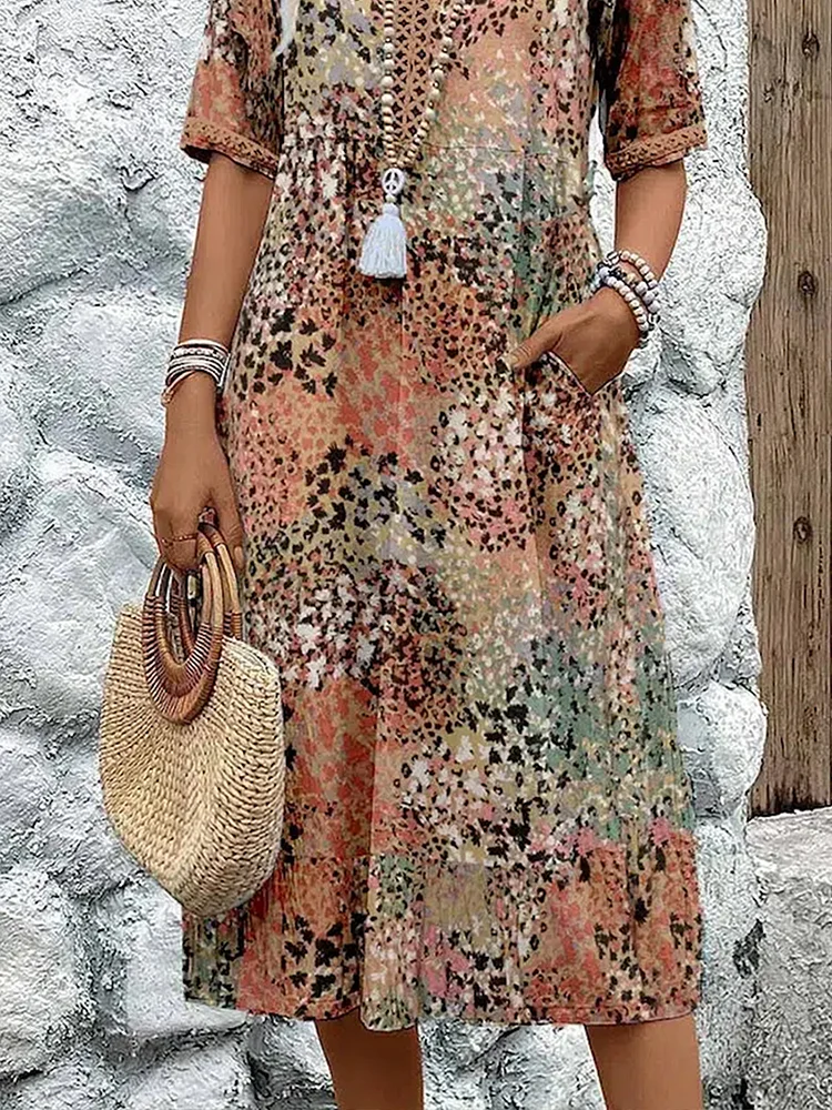 Moda™ | Sukienka midi we wzory